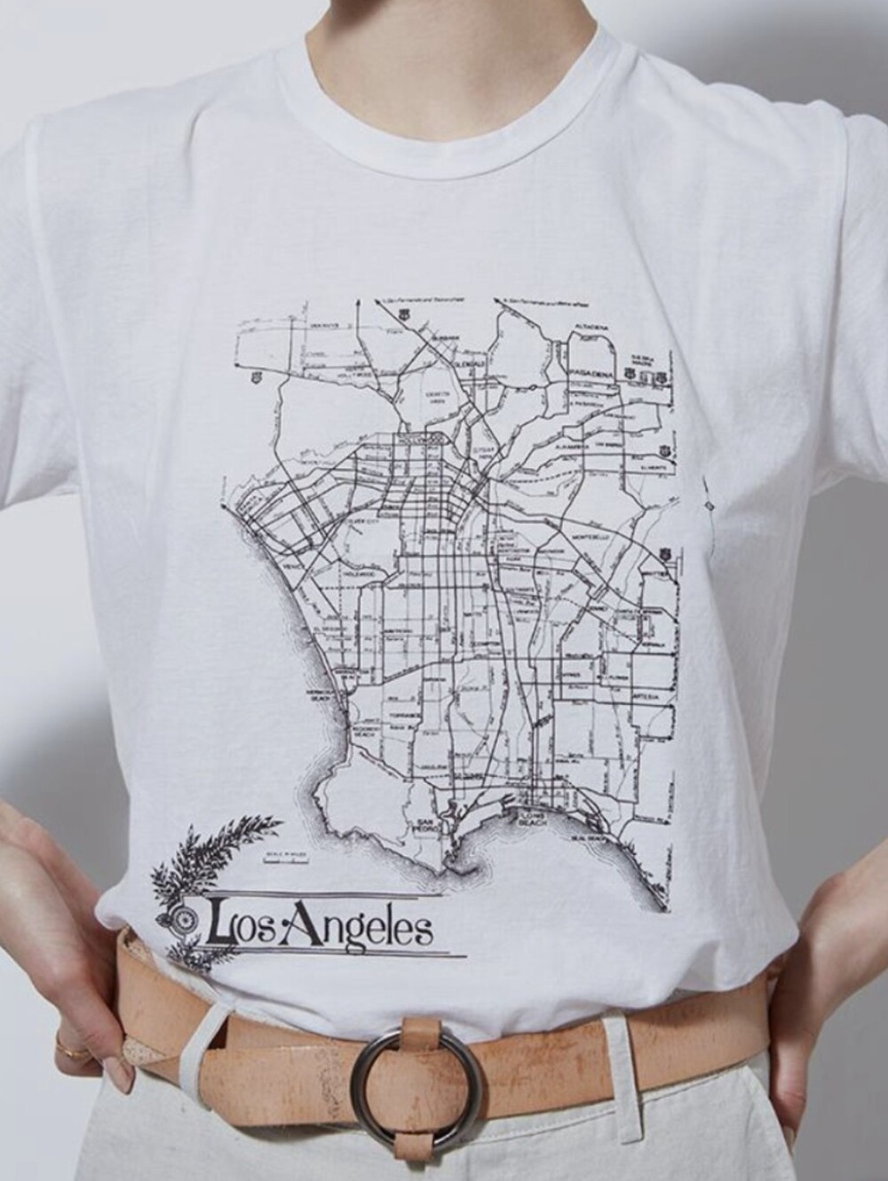 Burning Torch La Map Tee, White Size XS